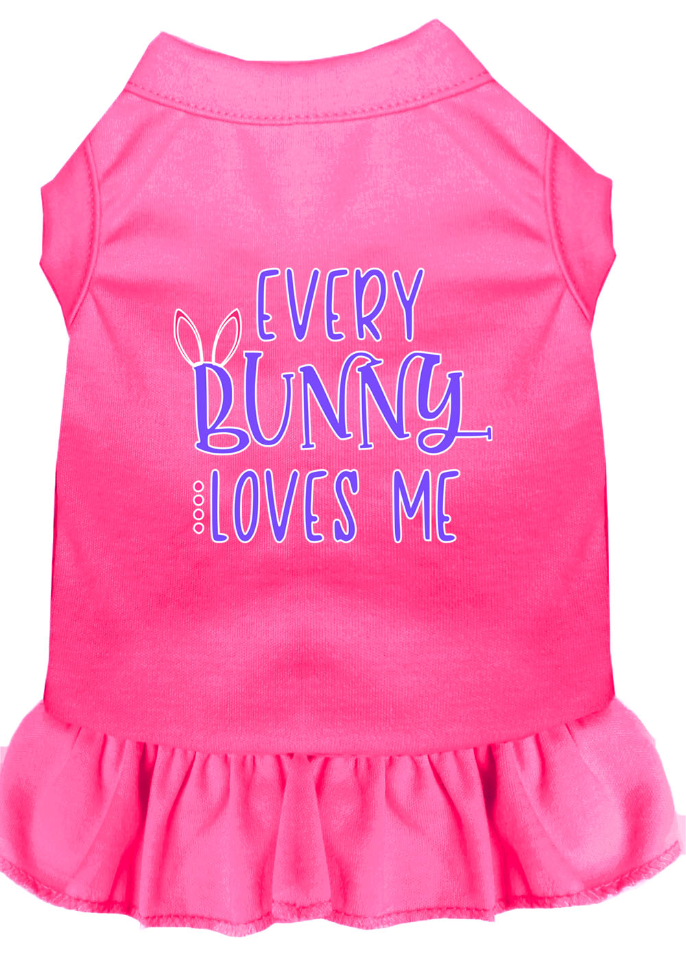 Every Bunny Loves me Screen Print Dog Dress Bright Pink XXL